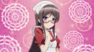 Girl glasses red shirt pink - maya free wallpaper