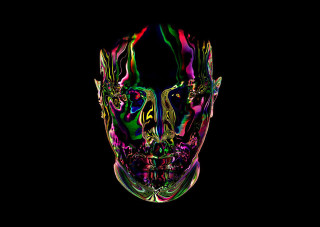 Colorful face black background image - android jones free wallpaper for desktop