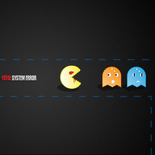 Black background pacman faces colored - 2 d game art free wallpaper for tablet