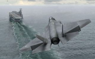 Jet flying ship ocean cloudy 2 - a jet free wallpaper for desktop