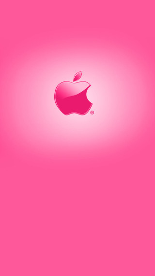 Pink apple logo shadow popart - bapu free wallpaper for mobile
