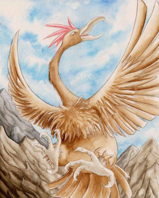 Long necked bird mountain flying - over a mountain range free wallpaper for mobile