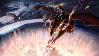 Woman riding horse dragon sky - a woman riding free wallpaper for desktop