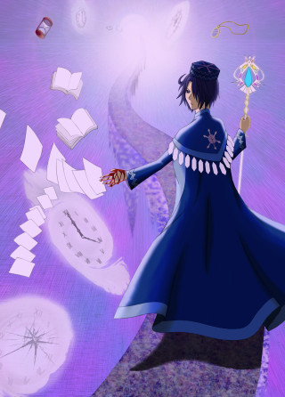 Woman blue dress wand clock - eldritch free wallpaper