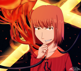 Anime red hair red shirt - red hair free wallpaper for tablet