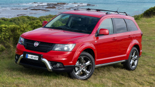 Red suv grassy hill ocean - a body of water free wallpaper for desktop