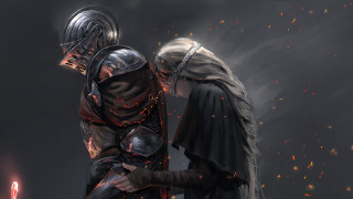 Couple people fireworks sword hand - dark soul free wallpaper