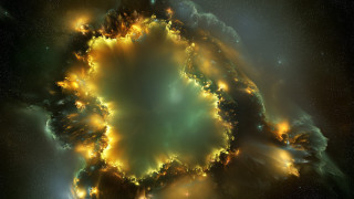 Large star surrounded by stars - yellow center free wallpaper