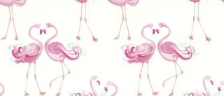 Pink flamingo pattern hearts back - bird free wallpaper for desktop