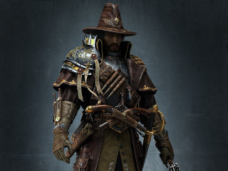 Man costume gun hat sword - steampunk free wallpaper