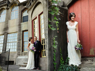 Bride groom red building wedding - a bride and groom free wallpaper