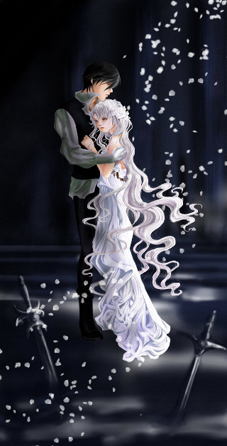 Couple hugging snowflake dark room - brian and wendy froud free wallpaper for mobile