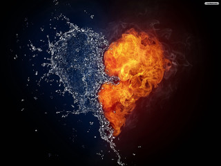 Fire water heart splash black 2 - alison kinnaird free wallpaper