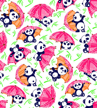 Panda bear umbrella grass smiling - free other wallpaper