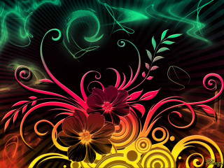 Colorful flower swirls patterns side - a colorful flower free wallpaper