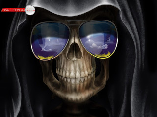 Skeleton sunglasses hood head image - a skeleton free wallpaper for desktop