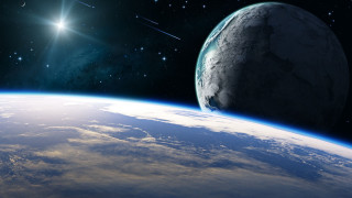 Earth space view bright star 2 - a view of the earth free wallpaper