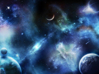 Space scene planets stars blue 2 - space free wallpaper for desktop