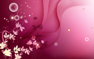 Pink background flowers bubbles clock 2 - the top of the wall free wallpaper for desktop