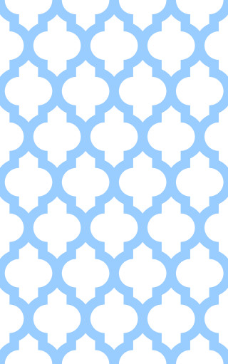 White blue arabesque mosaic circles - blue background free wallpaper for mobile