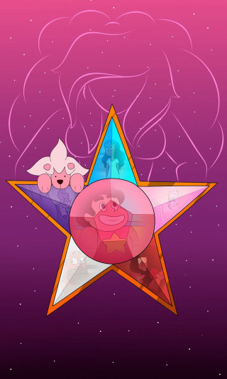 Star pig side pink background - free stars wallpaper for mobile