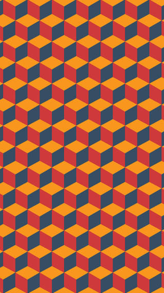 Orange black squares red background - a blue center free wallpaper for mobile