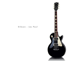 Black guitar white background gibson - eric peterson free wallpaper