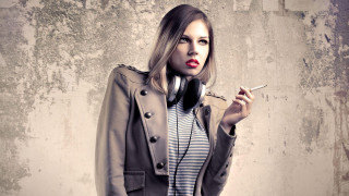 Woman smoking cigarette trench coat - a cigarette free wallpaper for desktop