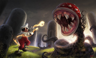 Cartoon character fireball forest monster - 2 d game art free wallpaper