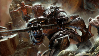 Giant monsters cave sword people - a giant sword free wallpaper