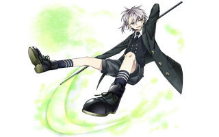 Man suit tie flying broom - a broom free wallpaper