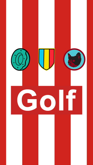 Golf striped donuts flag torii - free sci-fi wallpaper