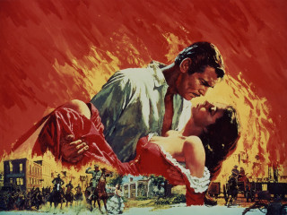 Man woman kissing fire red - western free wallpaper