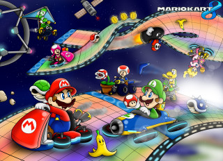 Mario kart game characters car - 2 d game art free wallpaper