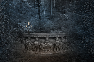 Bench forest candles candle holder - a bench in a forest free wallpaper