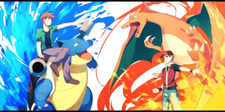 Man woman dragon painting gun - pokemon free wallpaper