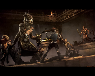 Dark room demon statue group - dai jin free wallpaper