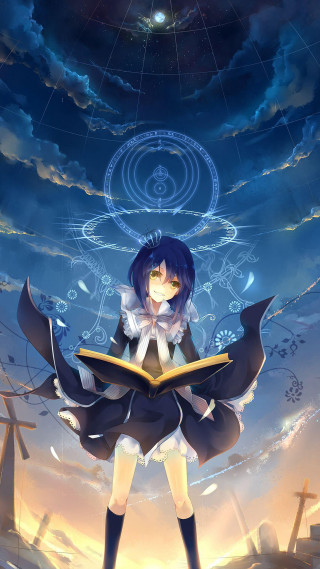 Girl reading book sky blue - in the sky free wallpaper