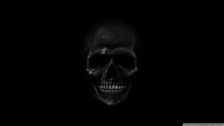Skull dark background white left 2 - a white skull free wallpaper