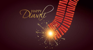 Happy diwali fireworks red ribbon - a sparkler free wallpaper