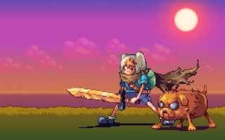 Pixel art person backpack dog - 2 d game art free wallpaper
