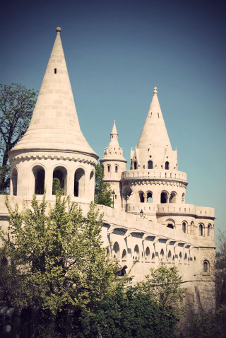 Castle clock tower side building 2 - free retro wallpaper for mobile