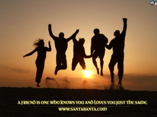 Friends jumping sunset quote smile - friend free wallpaper for desktop