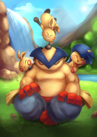 Cartoon character dog bird sitting - a digital painting free wallpaper for mobile