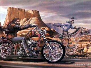 Man motorcycle horse rider background - a painting of a man riding free wallpaper