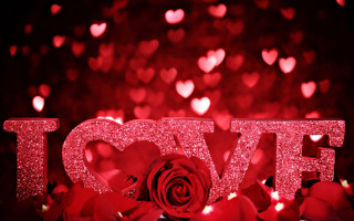 Red rose glitter love sign 3 - free hearts wallpaper for desktop