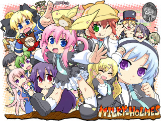 Anime characters hats glasses arms - posing free wallpaper