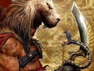 Man sword snake front of - a lion free wallpaper for desktop