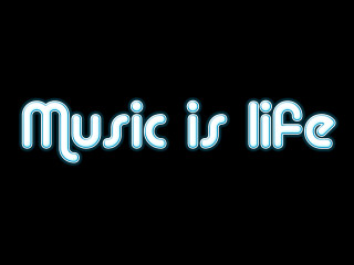 Music life blue text monochrome - constant free wallpaper