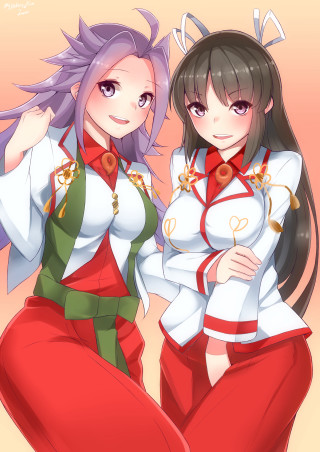 Anime girls posing picture together - du qiong free wallpaper for mobile